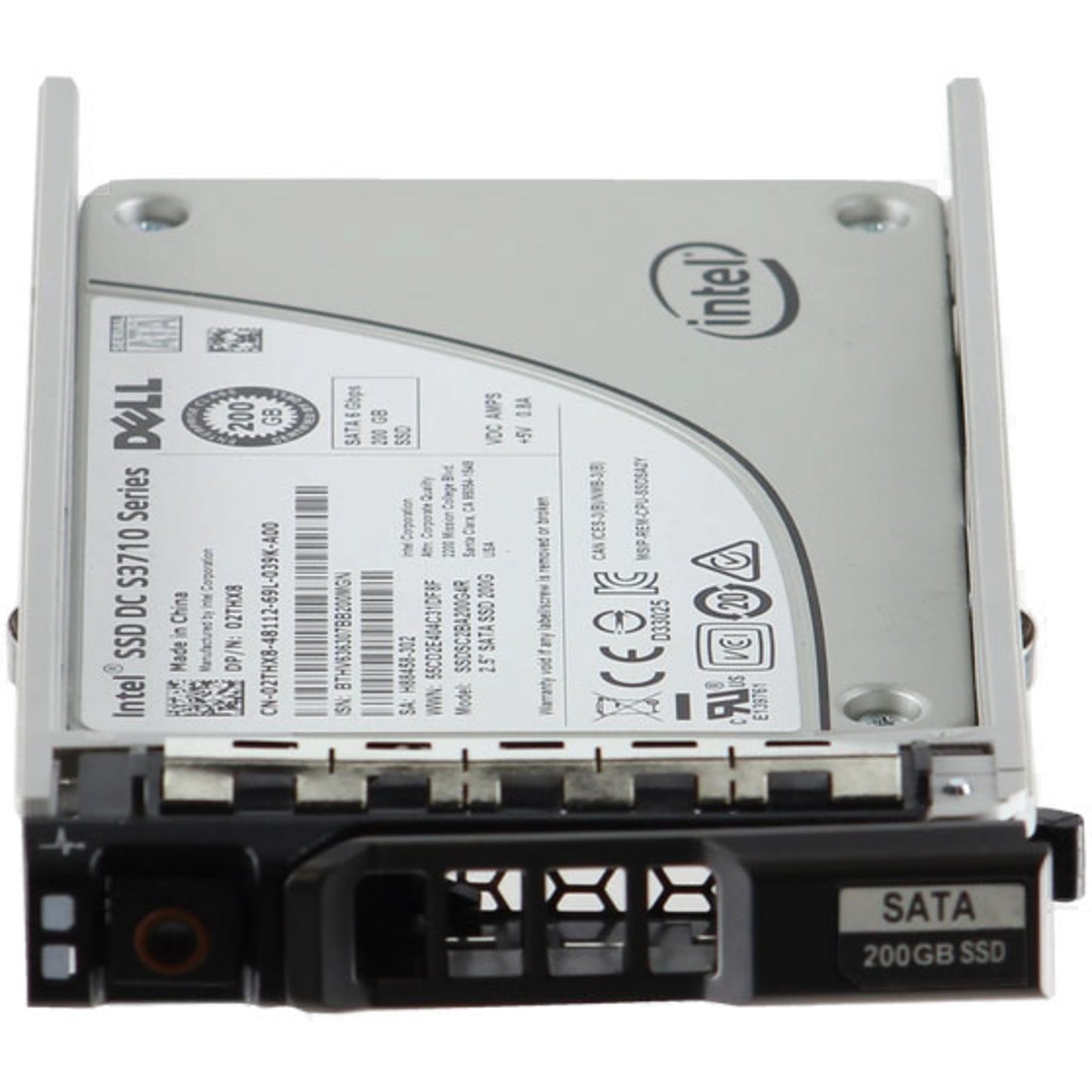Dell 200GB 6Gbps SATA WI MLC 7mm 2.5 SSD S3710 CPO (2THX8) -R