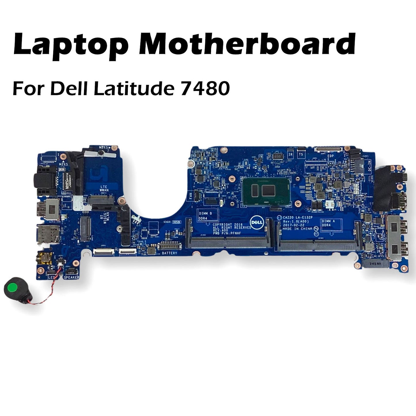 Genuine Dell OEM Latitude 7480 Motherboard System Board Intel i5 2.5GHz VTFRD