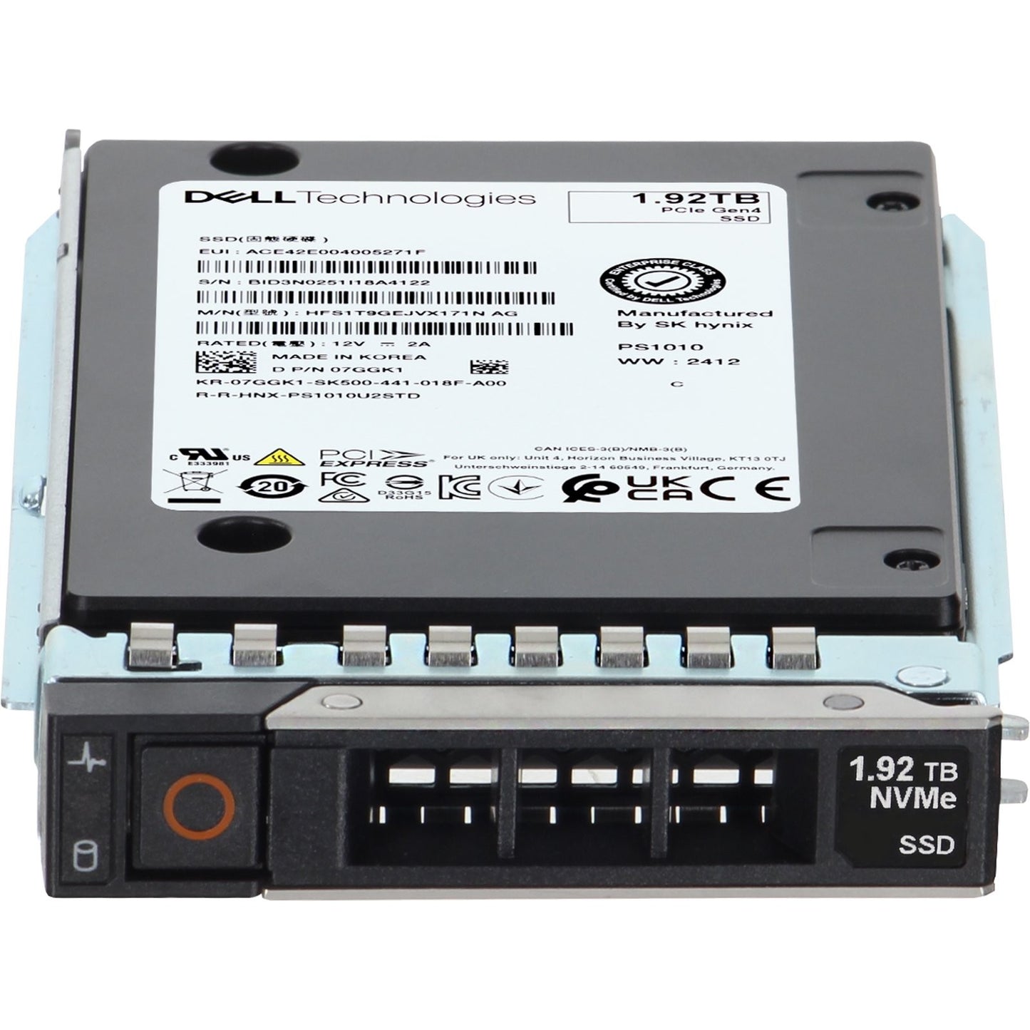 Dell 1.92TB PCIe Gen4 NVMe RI TLC 2.5 SSD PS1010 (7GGK1)