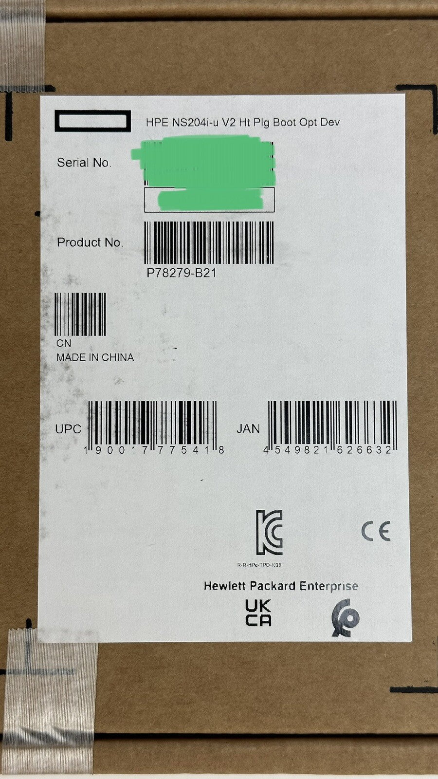 HPE P78279-B21 NS204i-u V2 G11 Hot Plug w/2x 480GB NVMe Boot Storage Device RAID