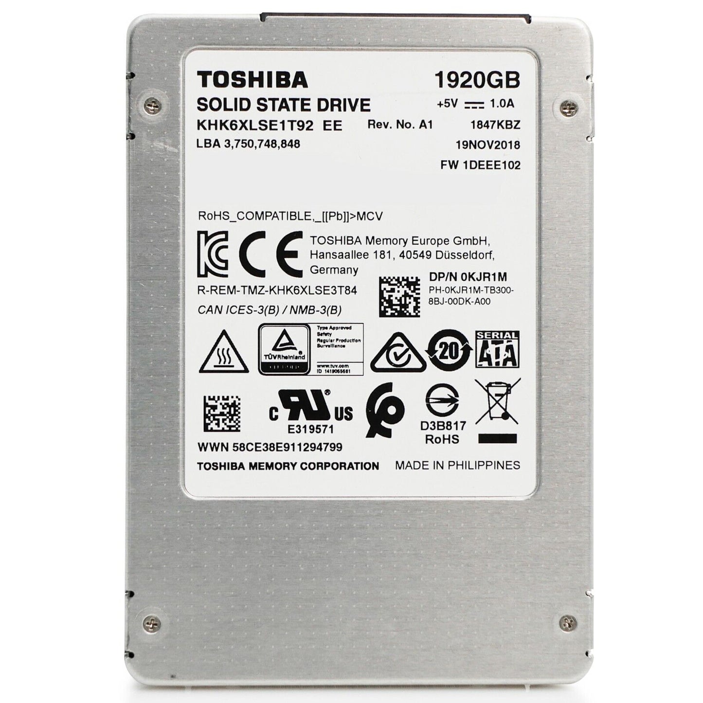 Toshiba HK6-DC 1.92TB ~2TB SATA 6Gb/s TLC 2.5in Data Center SSD - KHK6XLSE1T92