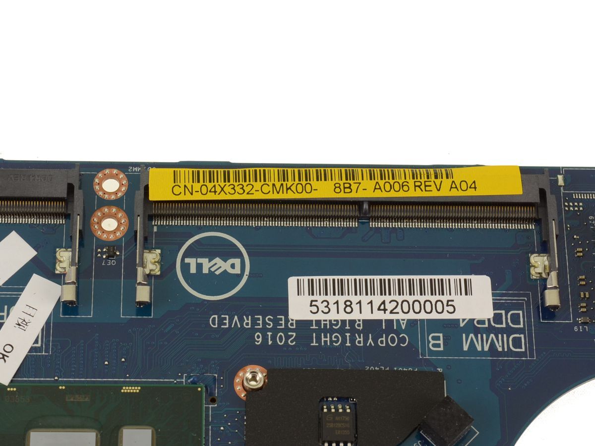 Dell Latitude 5280 Laptop Motherboard i7-7600U 2.8GHz CPU LA-E071P 4X332