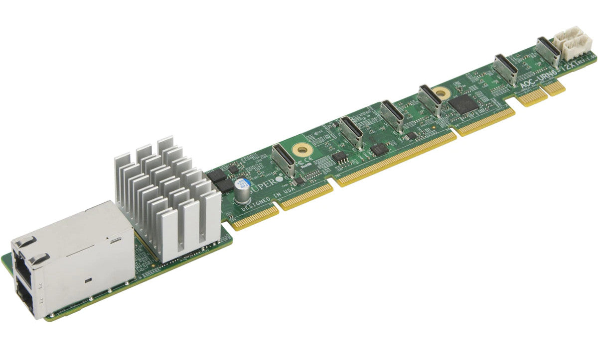 Supermicro AOC-URN6-I2XT 1U Ultra 2-port 10G RJ45, 6 NVME ports, Intel X540