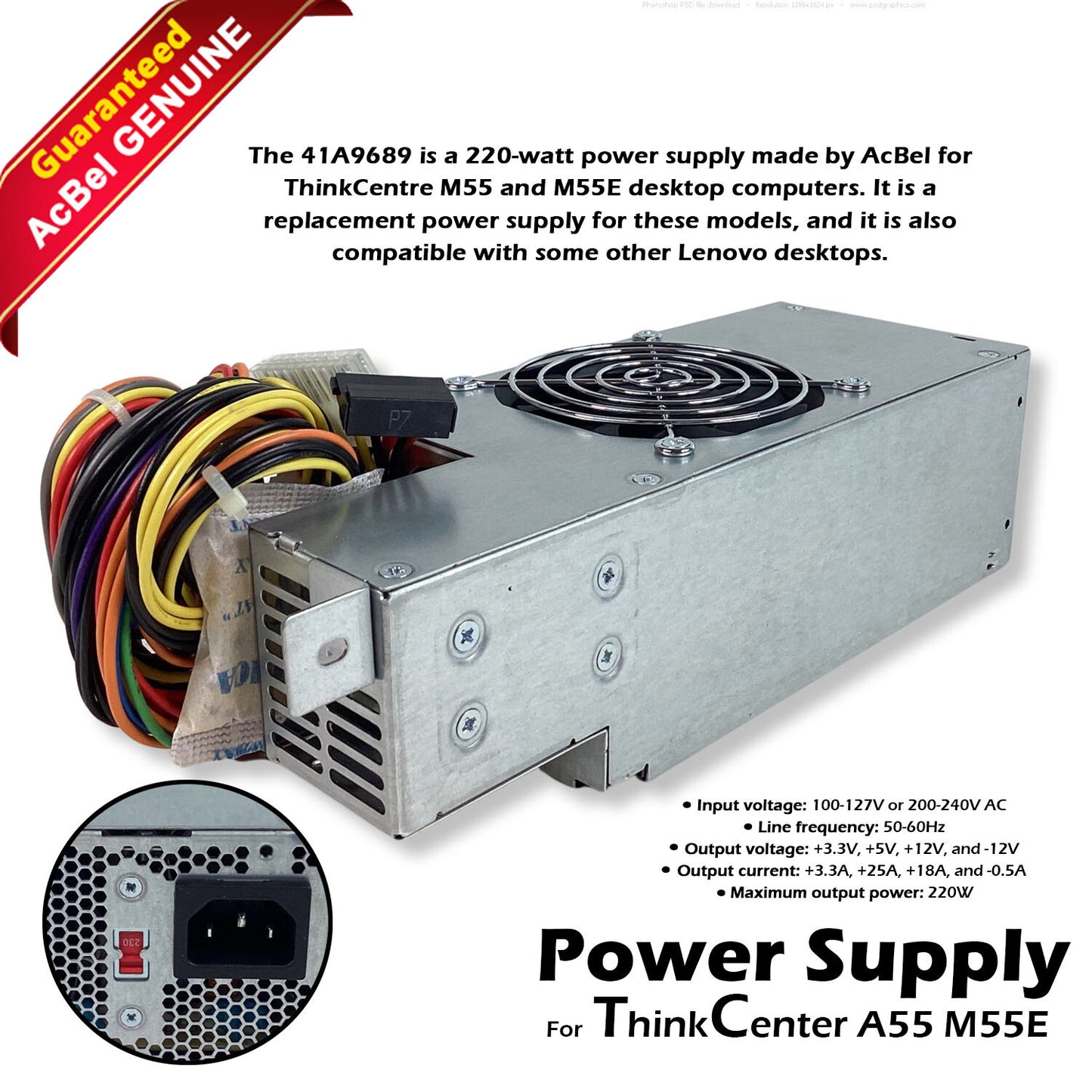 IBM 220W API5PC58 41A9689 41A9691 Power Supply For ThinkCenter A55 M55E PC6017