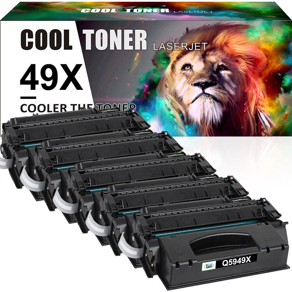 5 Pack Toner Cartridge Compatible With HP LaserJet 1320 3390 3392 Q5949X 49X