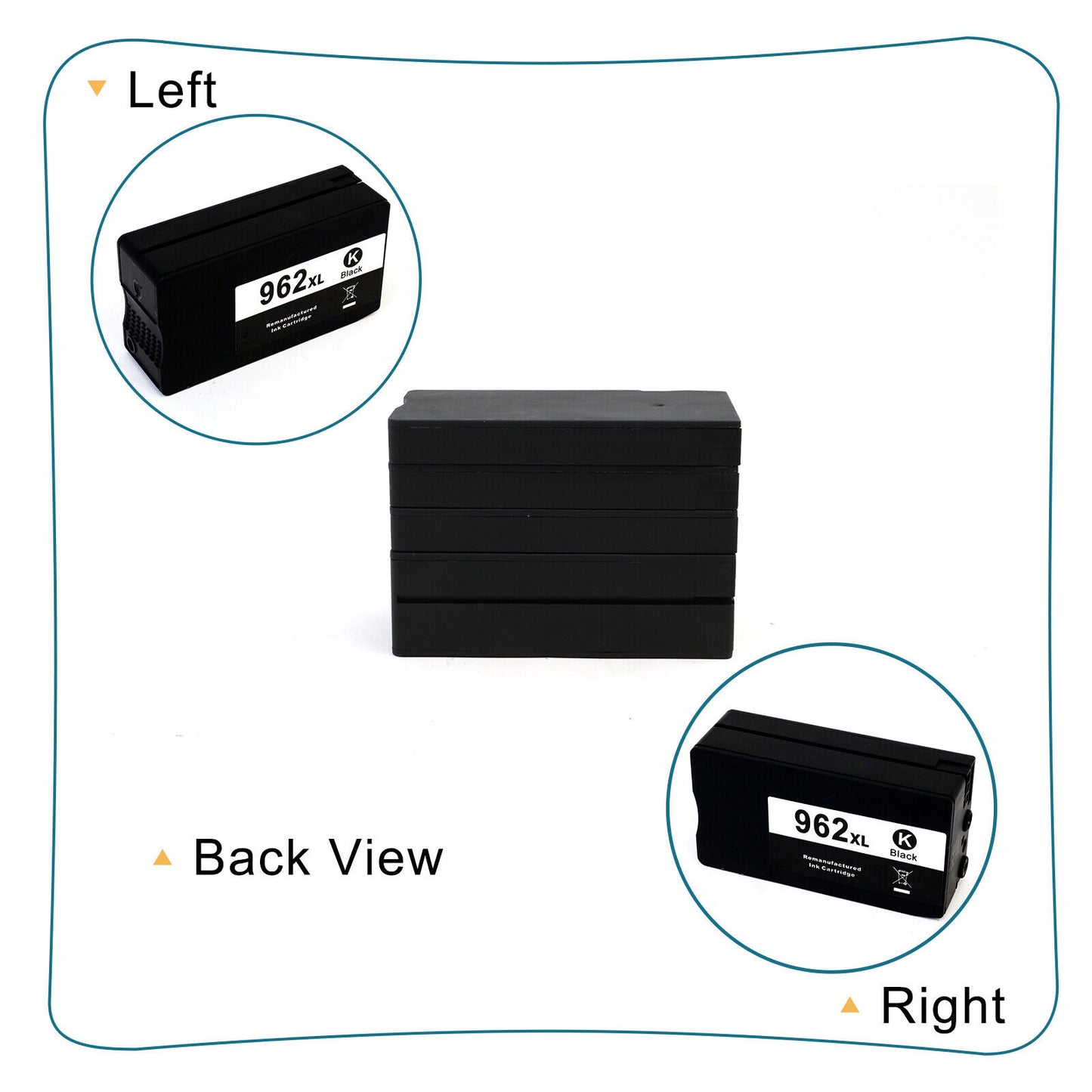 5PK 962XL Ink Compatible for HP Officejet Pro 9010 9015 9018 9020 9025 9019 9016