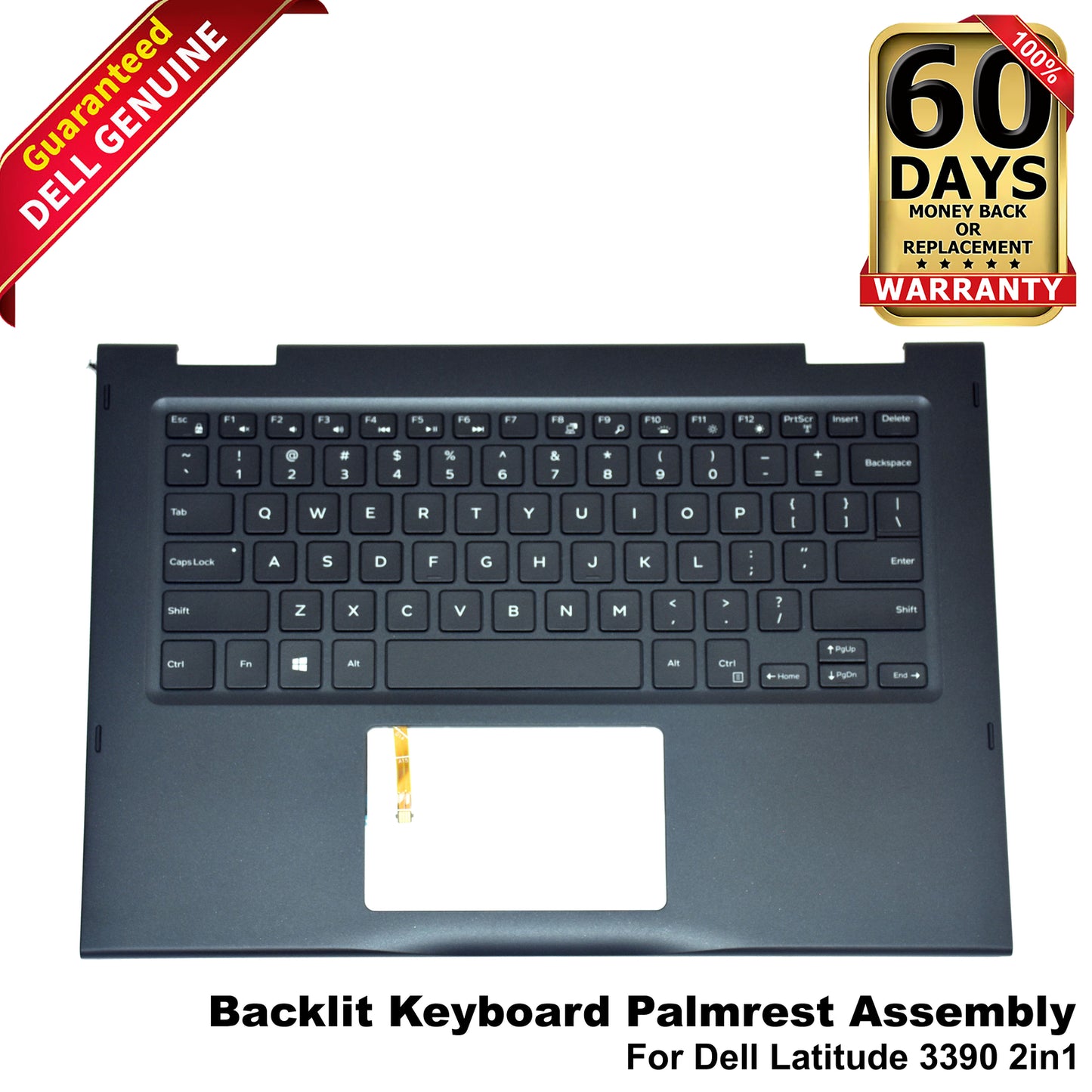 Dell Latitude 3390 2-in-1 Palmrest Keyboard Assembly Backlit PGHHT