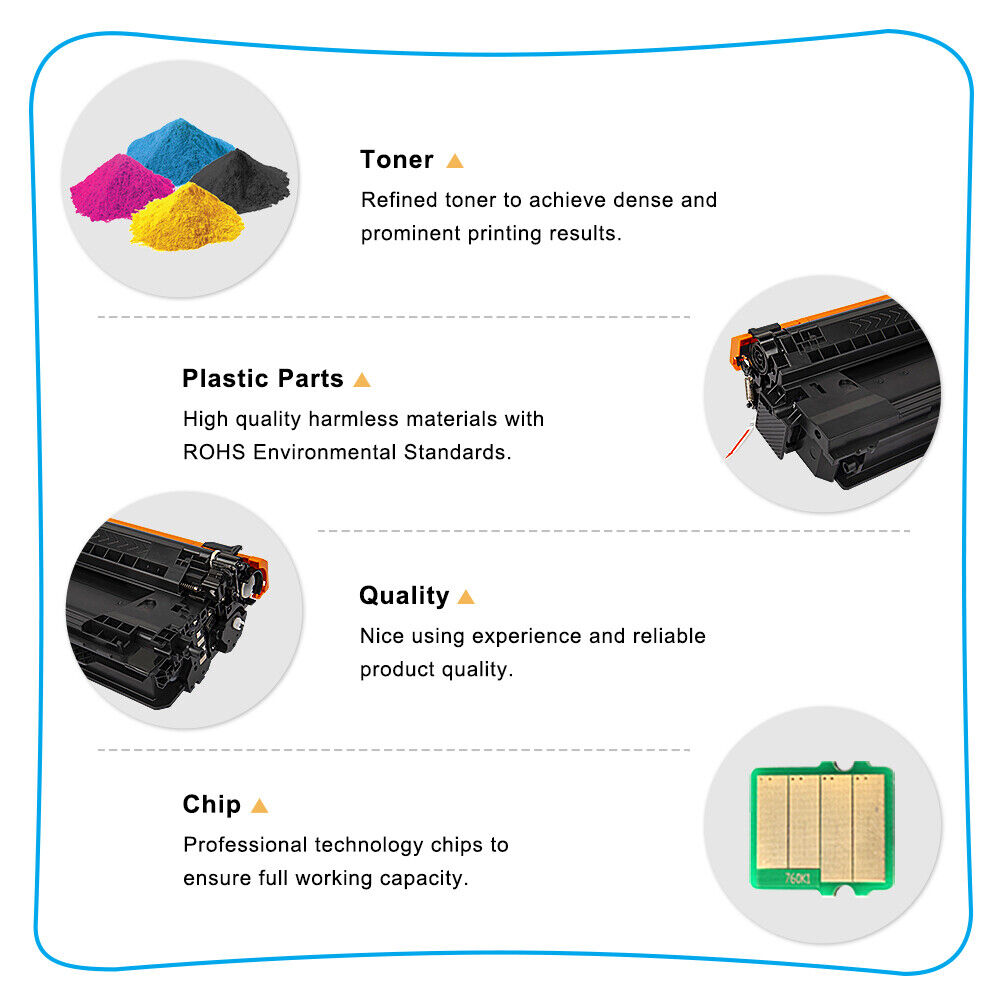 3PK Color Toner CF451A CF452A CF453A Compatible with HP 655A M681f M652dn M653dn