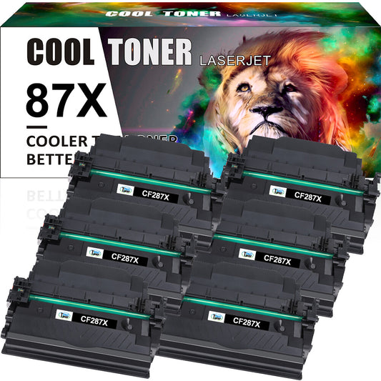 6PK Toner for HP 87X CF287X Color LaserJet Enterprise M506n M506dn M506x Printer