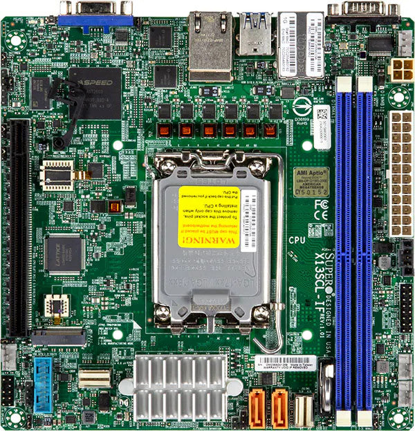 SuperMicro X13SCL-IF Motherboard - Mini-ITX,Catlow,UP,RPL-E Xeon E,LGA1700, C262
