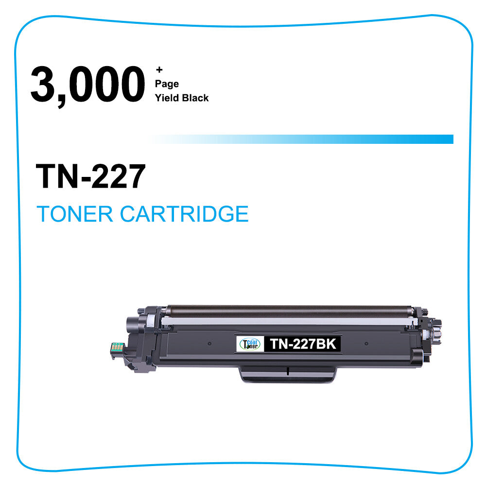3PK TN227 BK Toner Cartridge Compatible with HL-L3210CW HL-L3230CDW MFC-L3710CW
