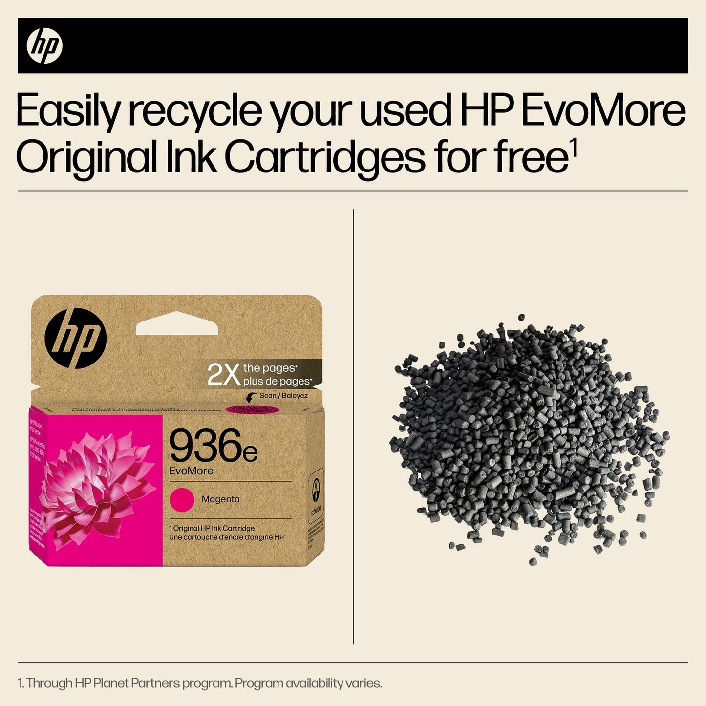 HP 936e EvoMore Magenta Original Ink Cartridge, 1,650 pages, 4S6V4LN