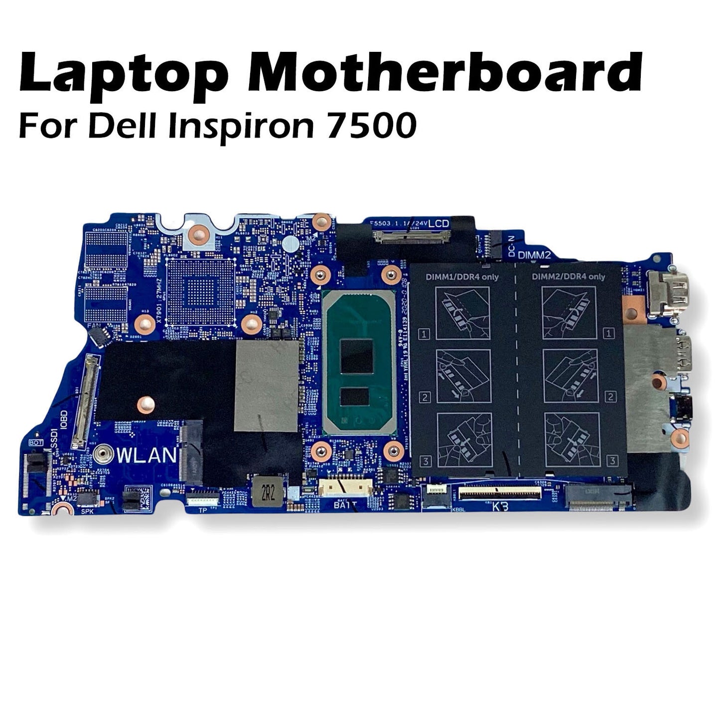 Dell Inspiron 7500 2-in-1 Silver Motherboard i5-1035G1 1.0GHz Quad-Core GVCY9