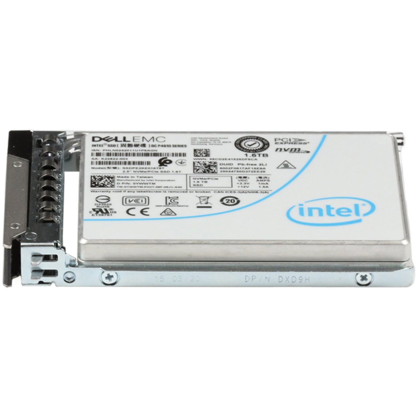 Dell 1.6TB PCIe Gen3 NVMe MU TLC 2.5 SSD P4610 (YWWTM)