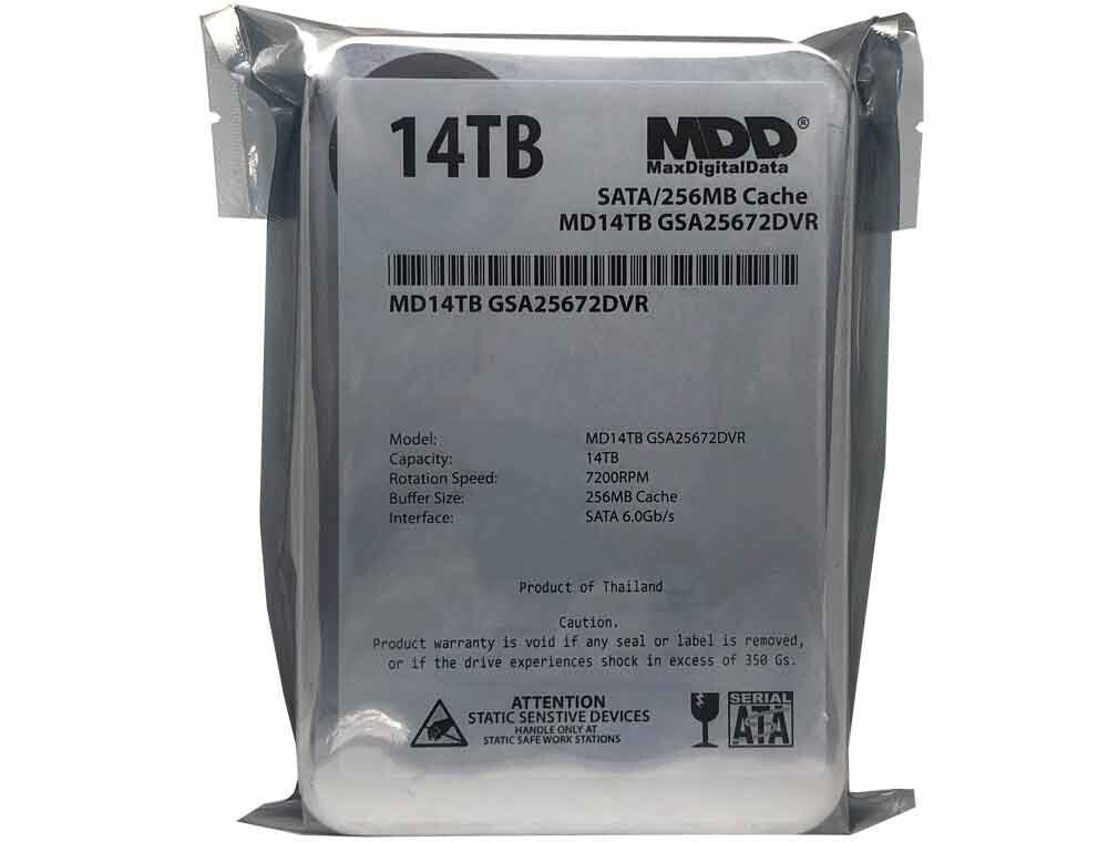 MDD 14TB 7200 RPM 256MB Cache SATA 6.0Gb/s 3.5" Internal Surveillance Hard Drive