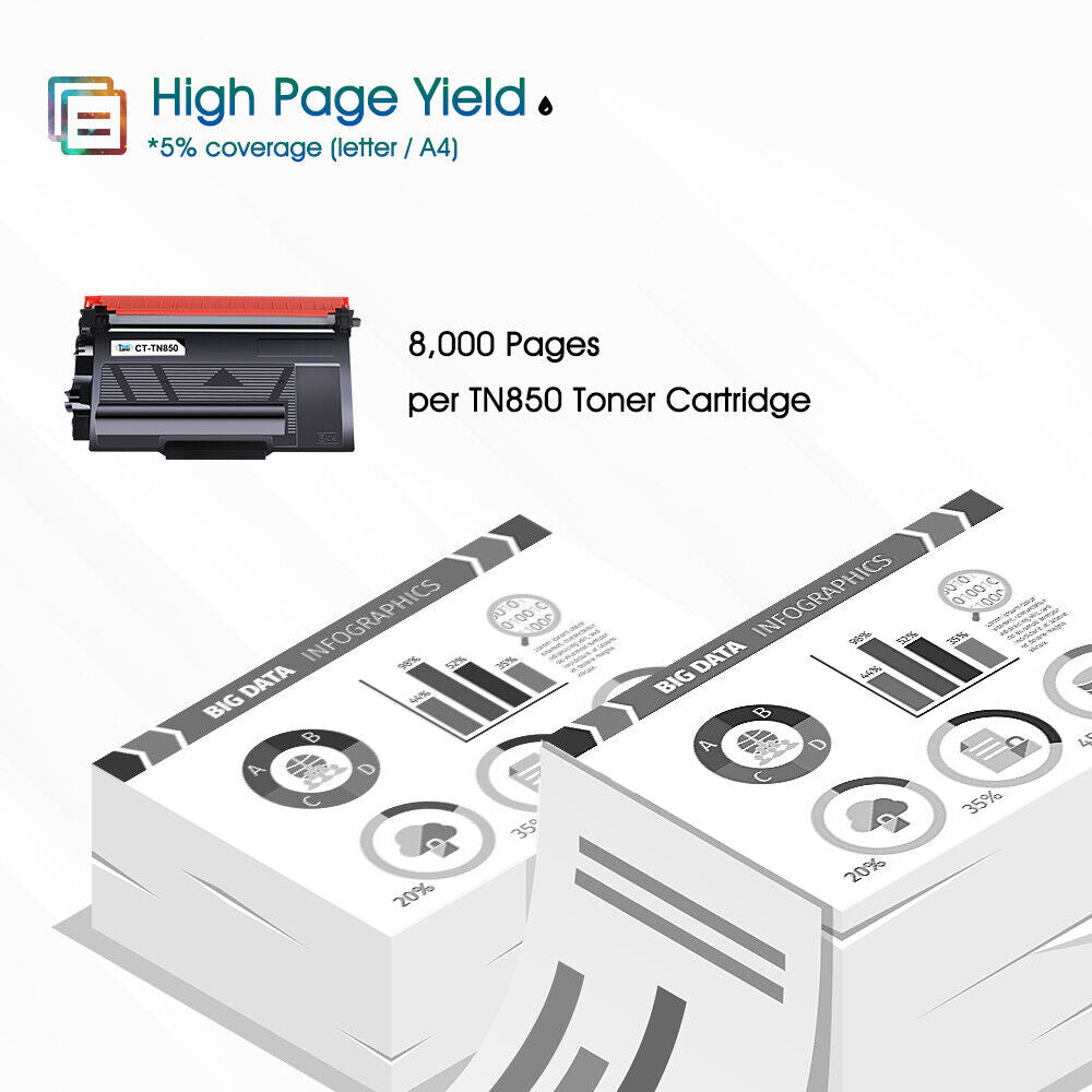 4PK TN850 Toner Cartridge For Brother TN820 MFC-L5800DW MFC-L5850DW MFC-L5850DW