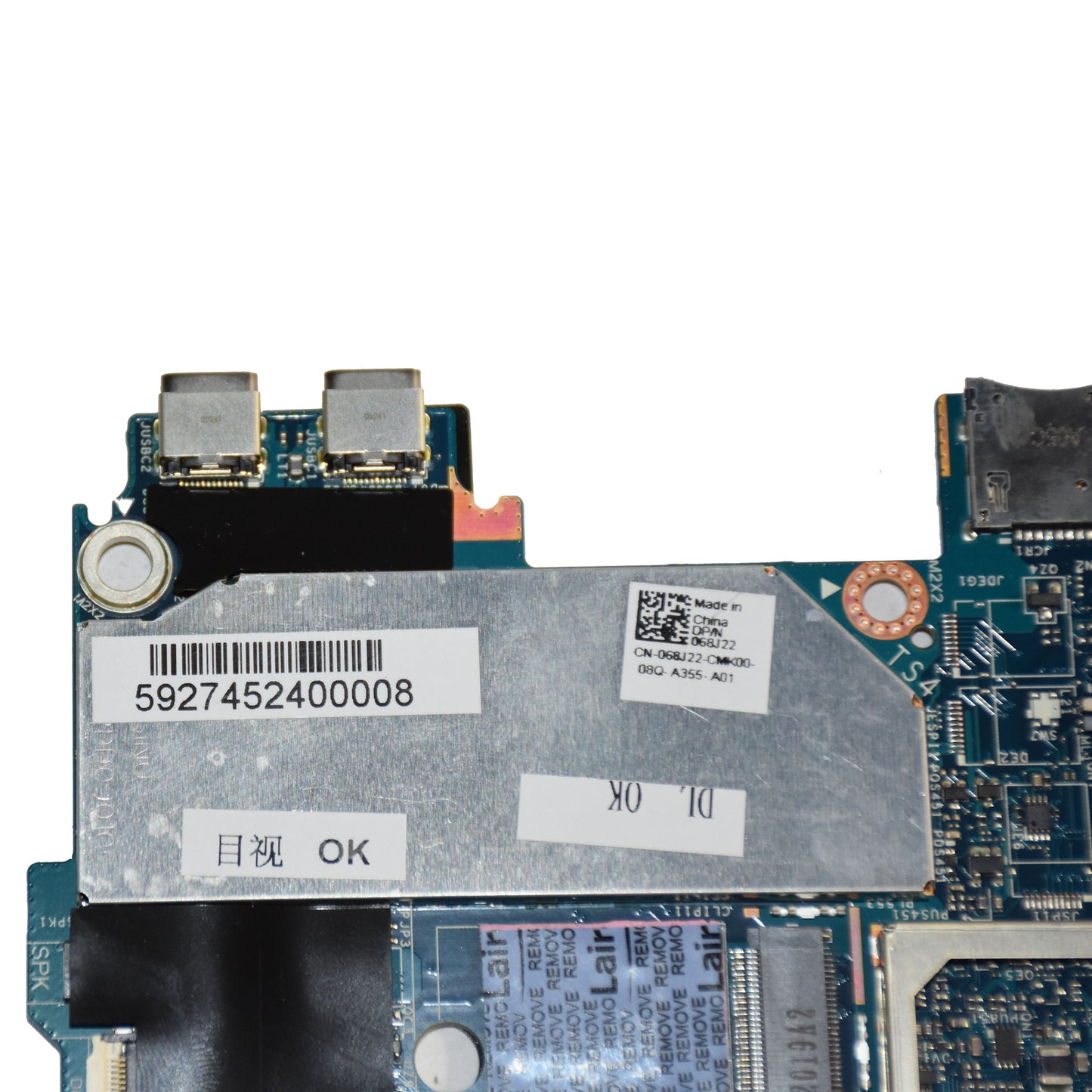 Dell Latitude 7210 2-in-1 Tablet Motherboard i3-10110U 4GB Ram LA-J321P 68J22
