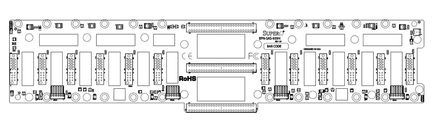 SuperMicro BPN-SAS-939H CSE939 MicroCloud (12 node) hotswap backplane (NOT FOR HOME PC)