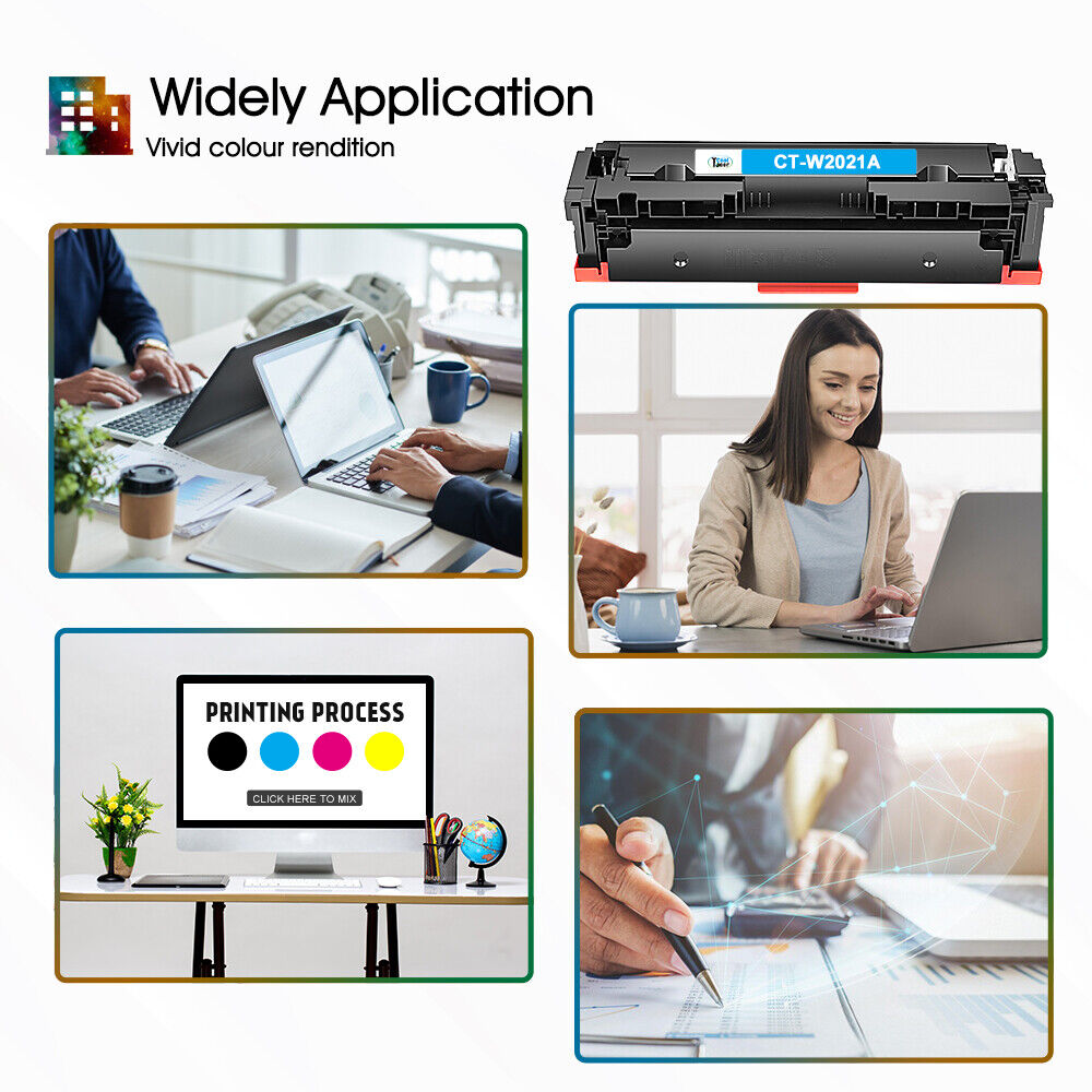 4 Pack Compatible with HP 414A W2020A Toner MFP M479fdw M454dw M454dn No Chip