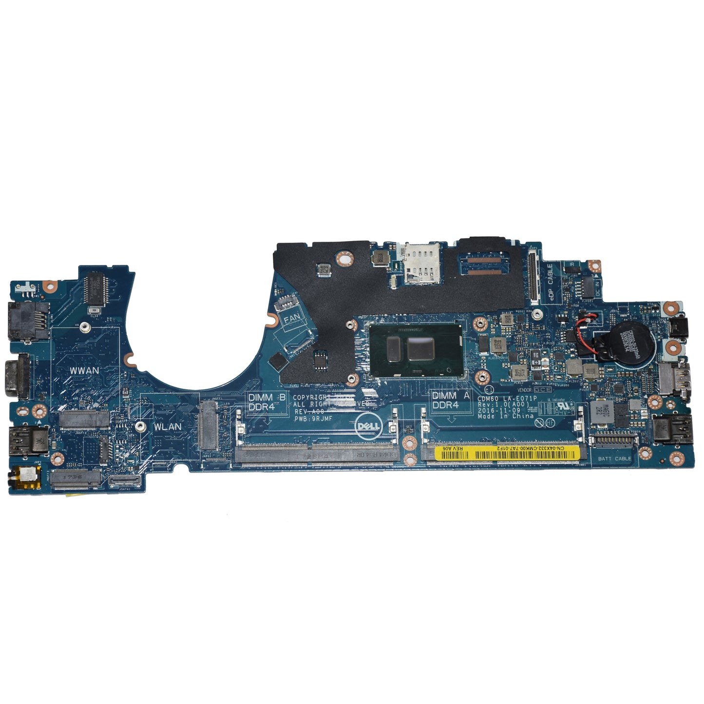 Dell Latitude 5280 Laptop Motherboard i7-7600U 2.8GHz DDR4 LA-E071P 4X332
