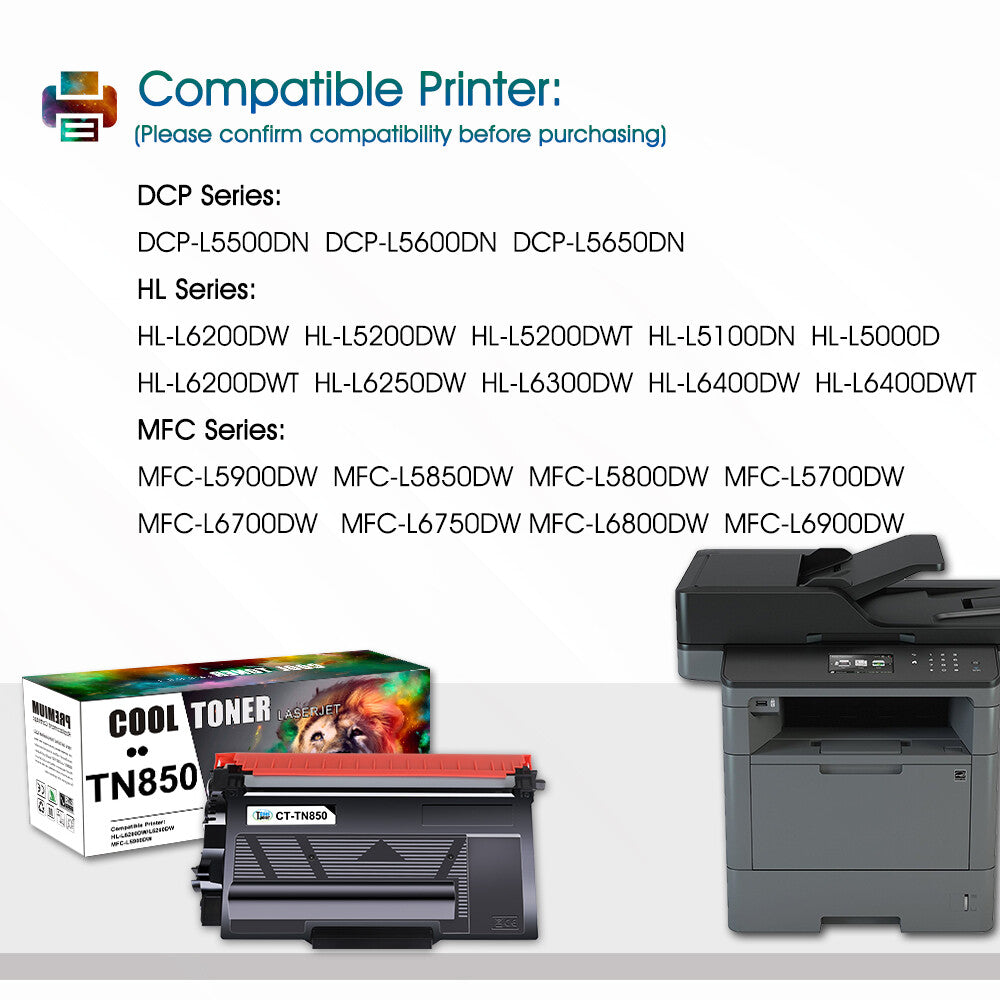 4 PK TN 850 TN850 Toner Cartridge For Brother L5850DW MFC-L6700DW DCP-L5600DN