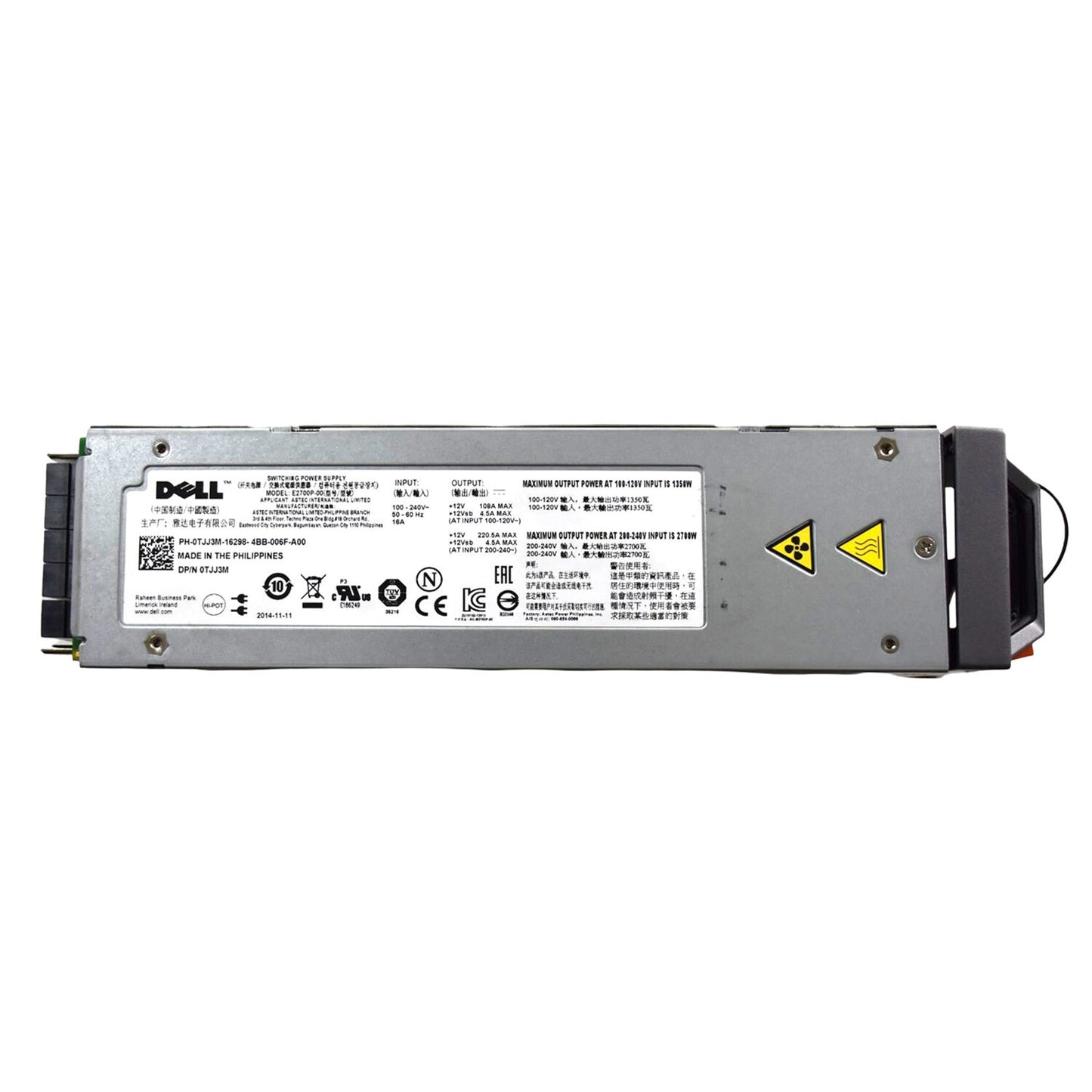 Dell PowerEdge M1000E 2700W Hot Swap Switching Server Power Supply TJJ3M 0TJJ3M