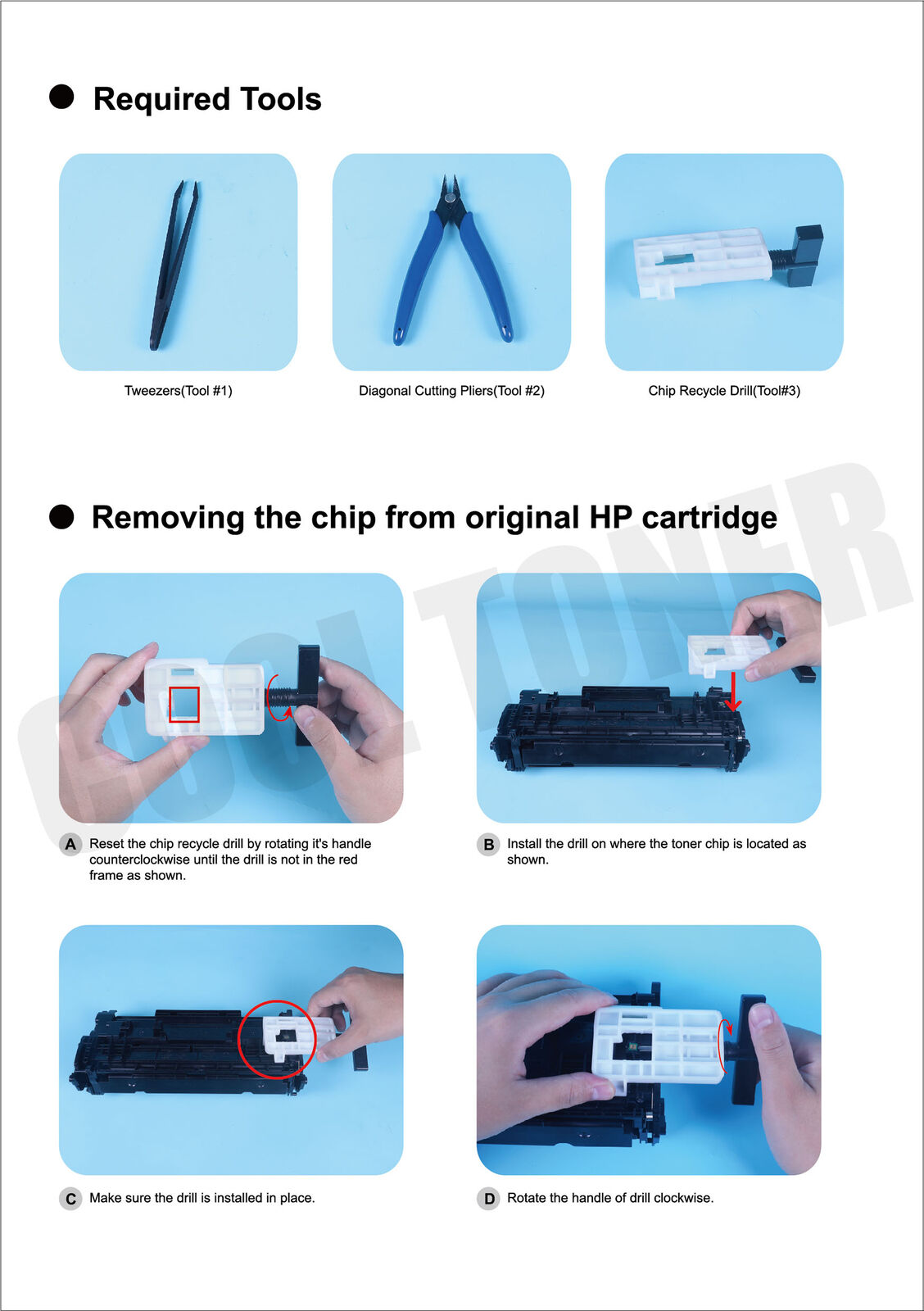 15x No Chip CF258A 58A Toner Compatible with HP LaserJet Pro M404dn M428 M428fdw