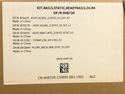 Dell 2U Static Rails 2 or 4-Post Type B4 R540xd R540 R720 R740 R830 R7525 + more