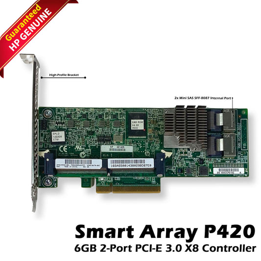 631671-B21 633538-001 HPE Smart Array P420 FBWC 6Gbs 2-Ports PCIe SAS Controller (NOT FOR HOME PC)