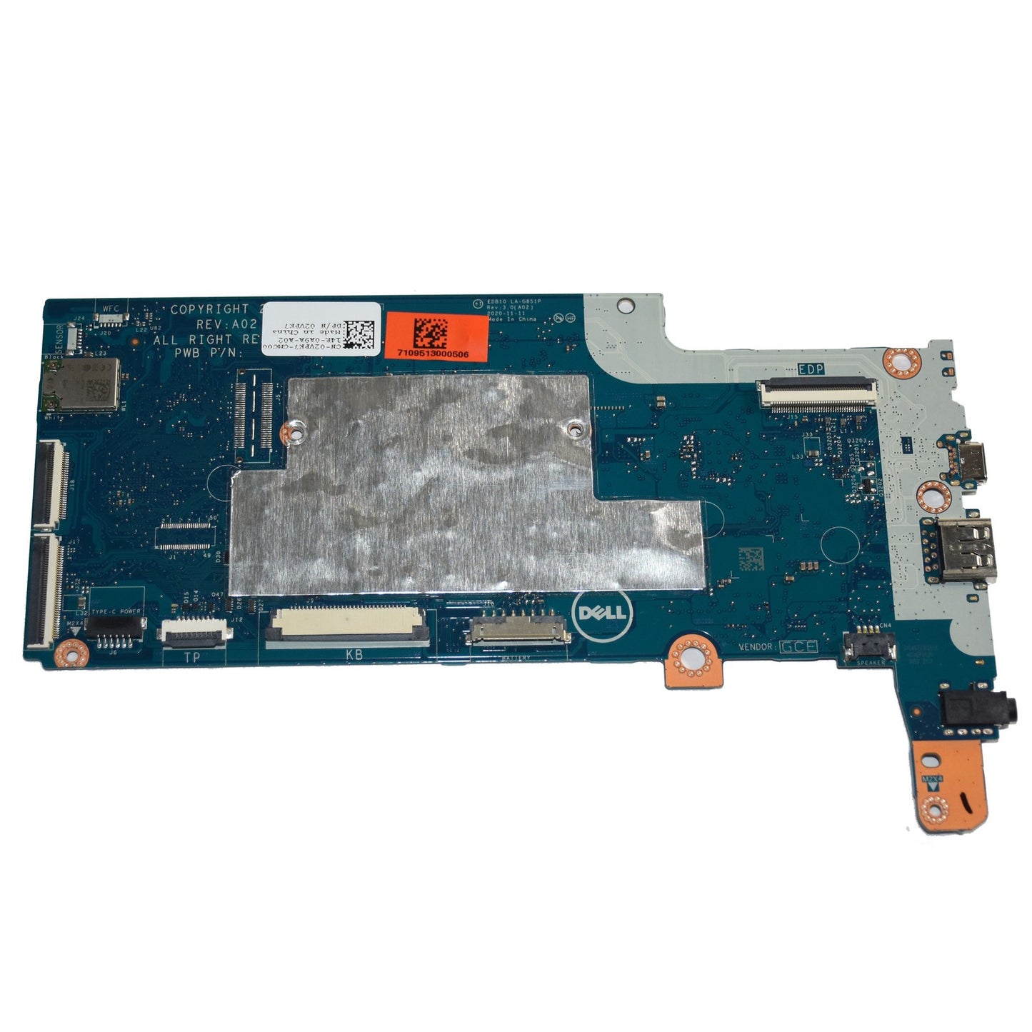 Dell Chromebook 3100 Motherboard Celeron N4020 4GB RAM 32GB eMMC LA-G851P 2VPK7