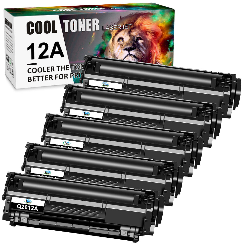 5PK Q2612A 12A Toner Cartridge Fits for HP LaserJet 1020 1022n 3050 3052 printer
