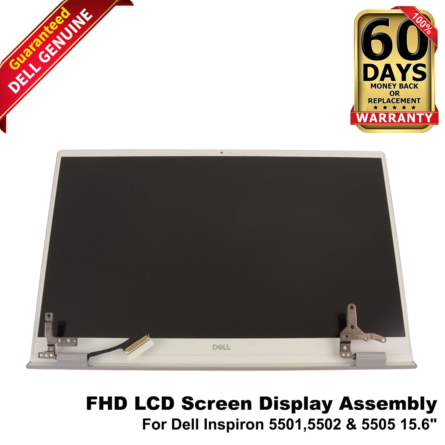 Dell Inspiron 5501 5502 5505 15.6" FHD LCD Display Assembly K37D1 - Silver