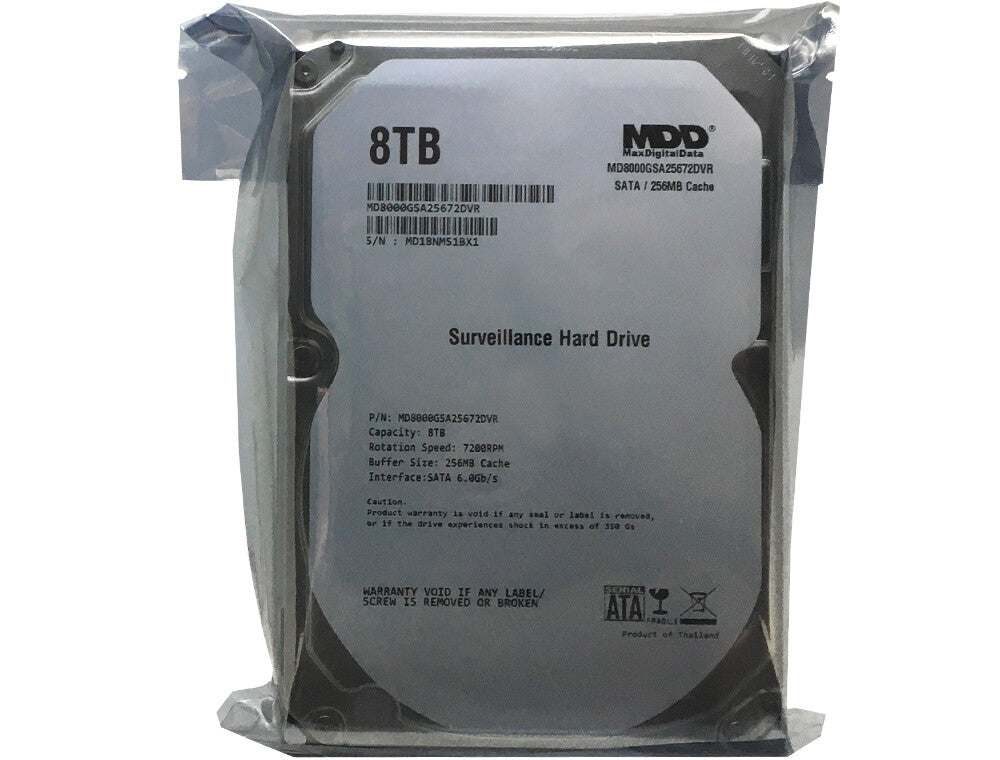 MDD 8TB 7200RPM 256MB Cache SATA 6.0Gb/s 3.5" Hard Drive for Surveillance HDD