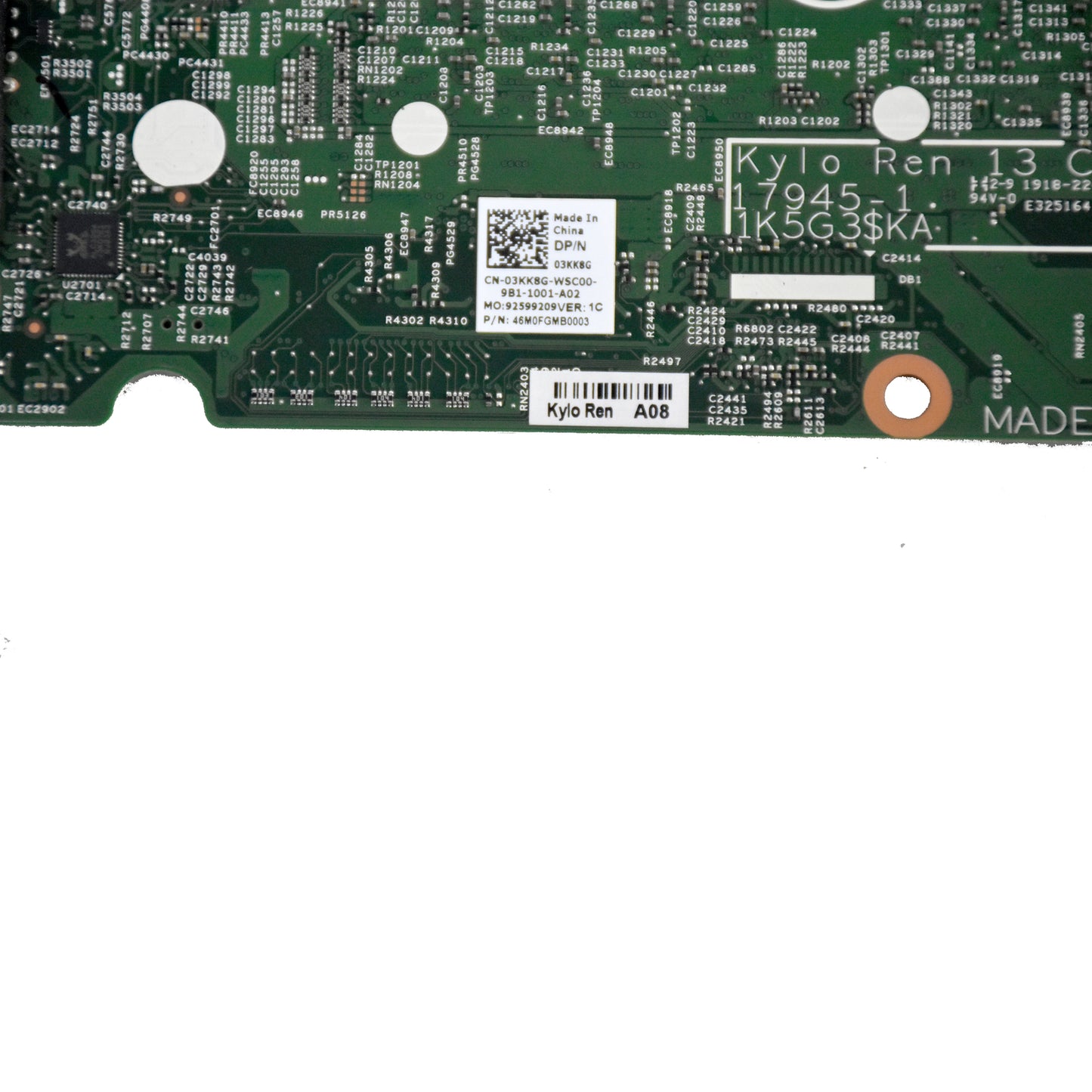 Dell Inspiron 13 7380 Motherboard i7-8565U 1.8GHz Quad Core 16GB RAM 3KK8G