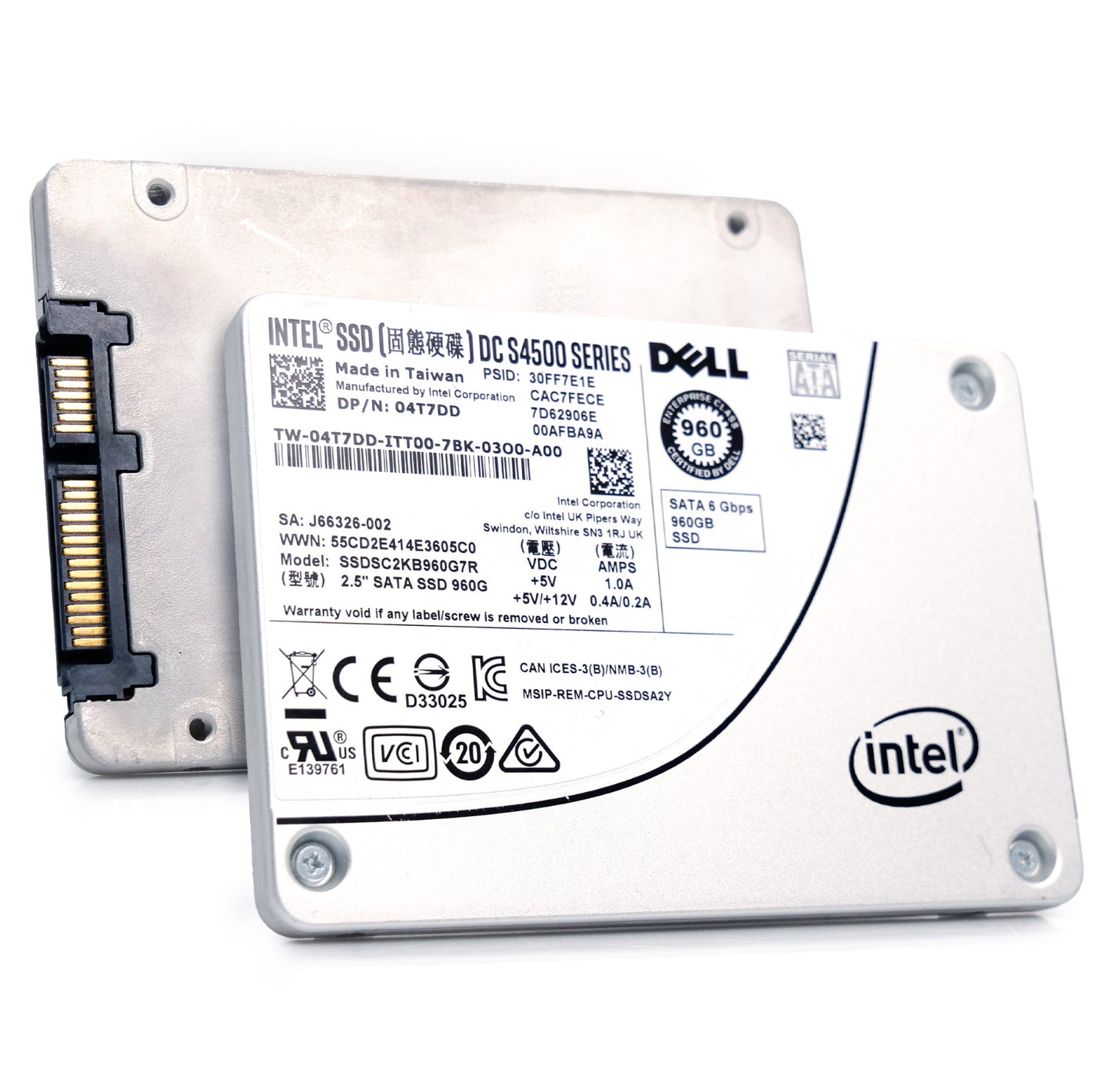 Dell/Intel DC S4500 960GB SATA 6Gb/s 2.5" Enterprise SSD - 04T7DD/SSDSC2KB960G7R
