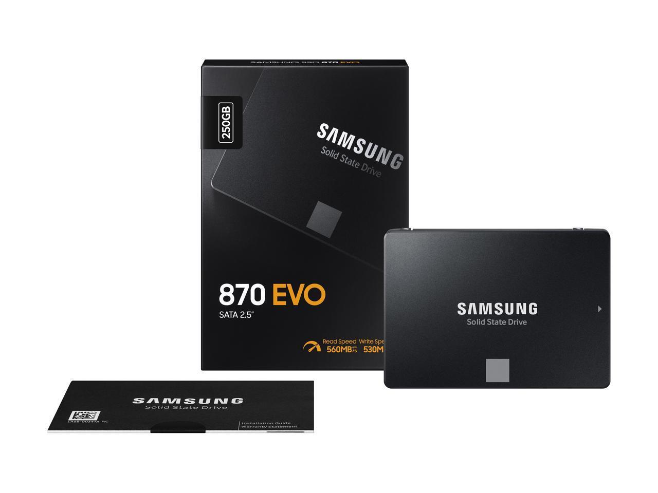 SAMSUNG 870 EVO Series 2.5" 250GB SATA III V-NAND Internal Solid State Drive (S