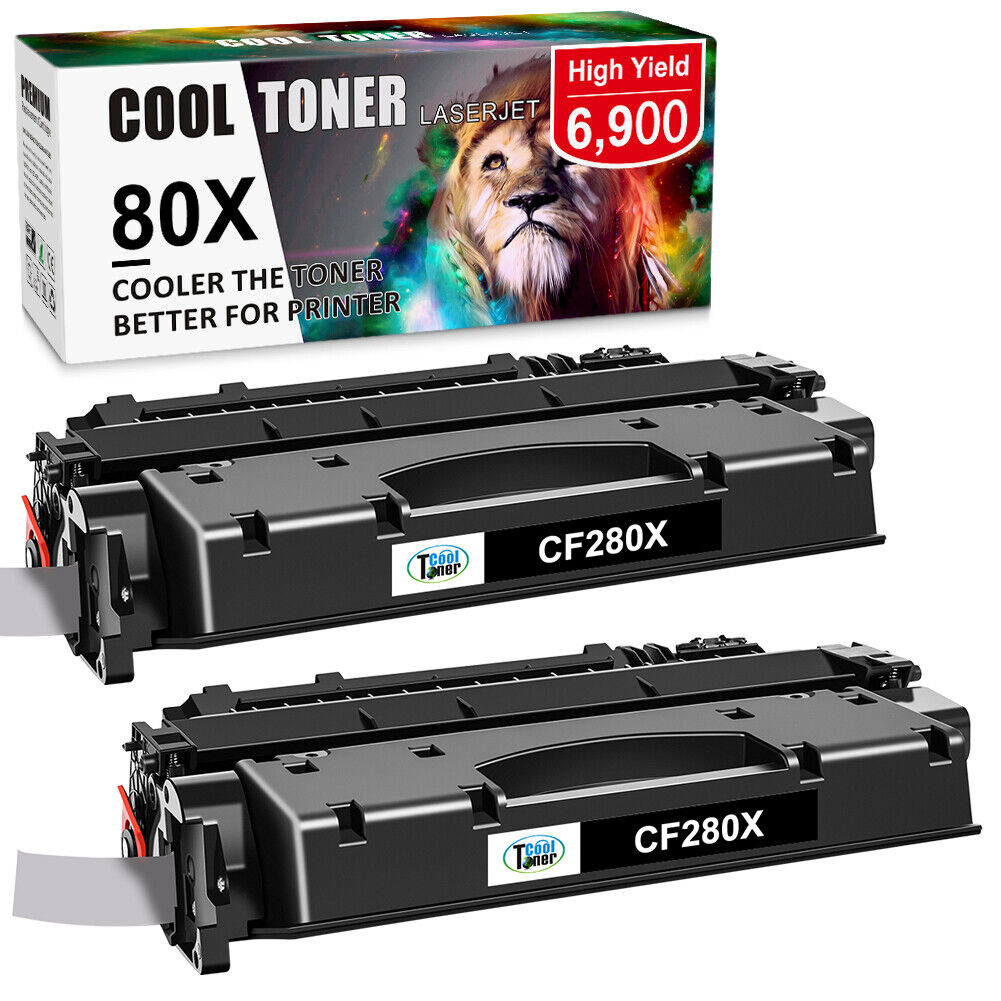 2 Pack 80X Toner Cartridge for HP CF280X Laserjet Pro 400 M425dn M401dn M401n