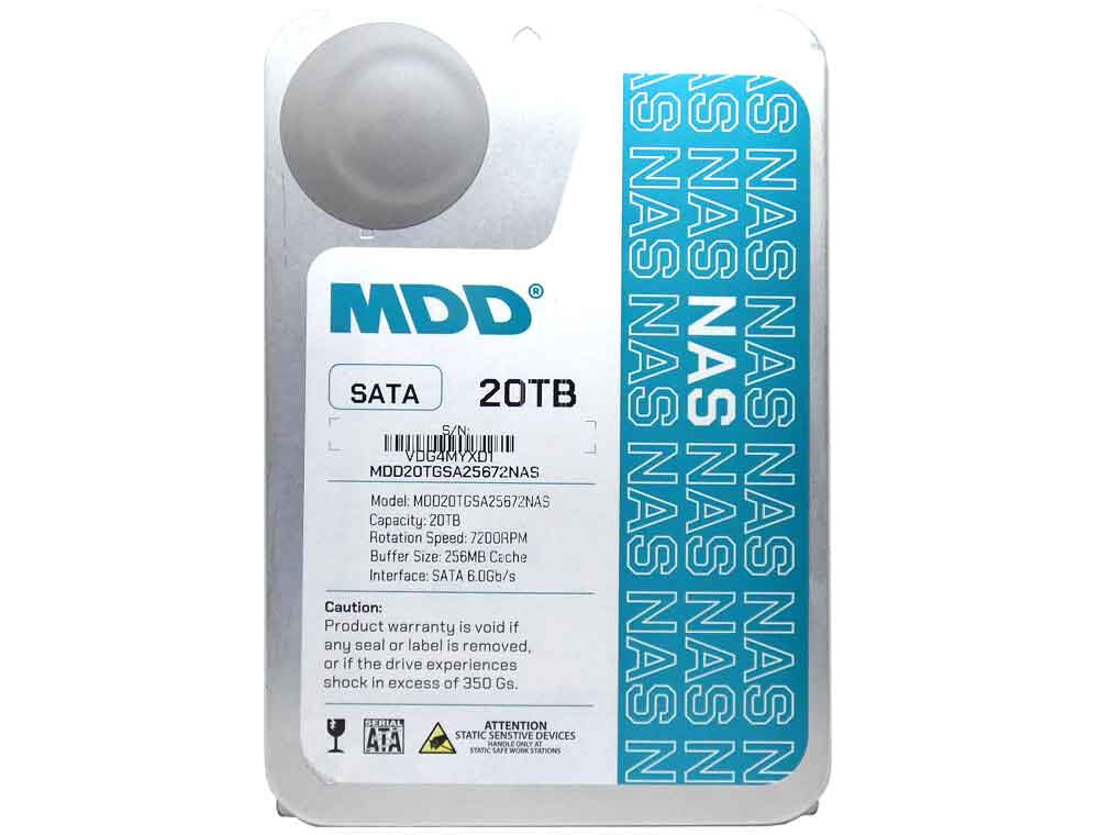 MDD 20TB 7200RPM 256MB Cache SATA 6Gbps 3.5" Internal NAS Hard Drive (RAID, NAS)