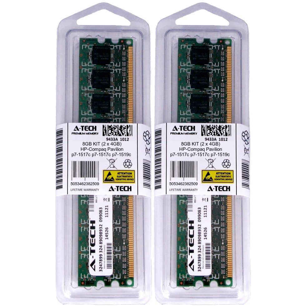 8GB KIT 2 x 4GB HP Compaq Pavilion p7-1517c p7-1519c p7-1520t Ram Memory