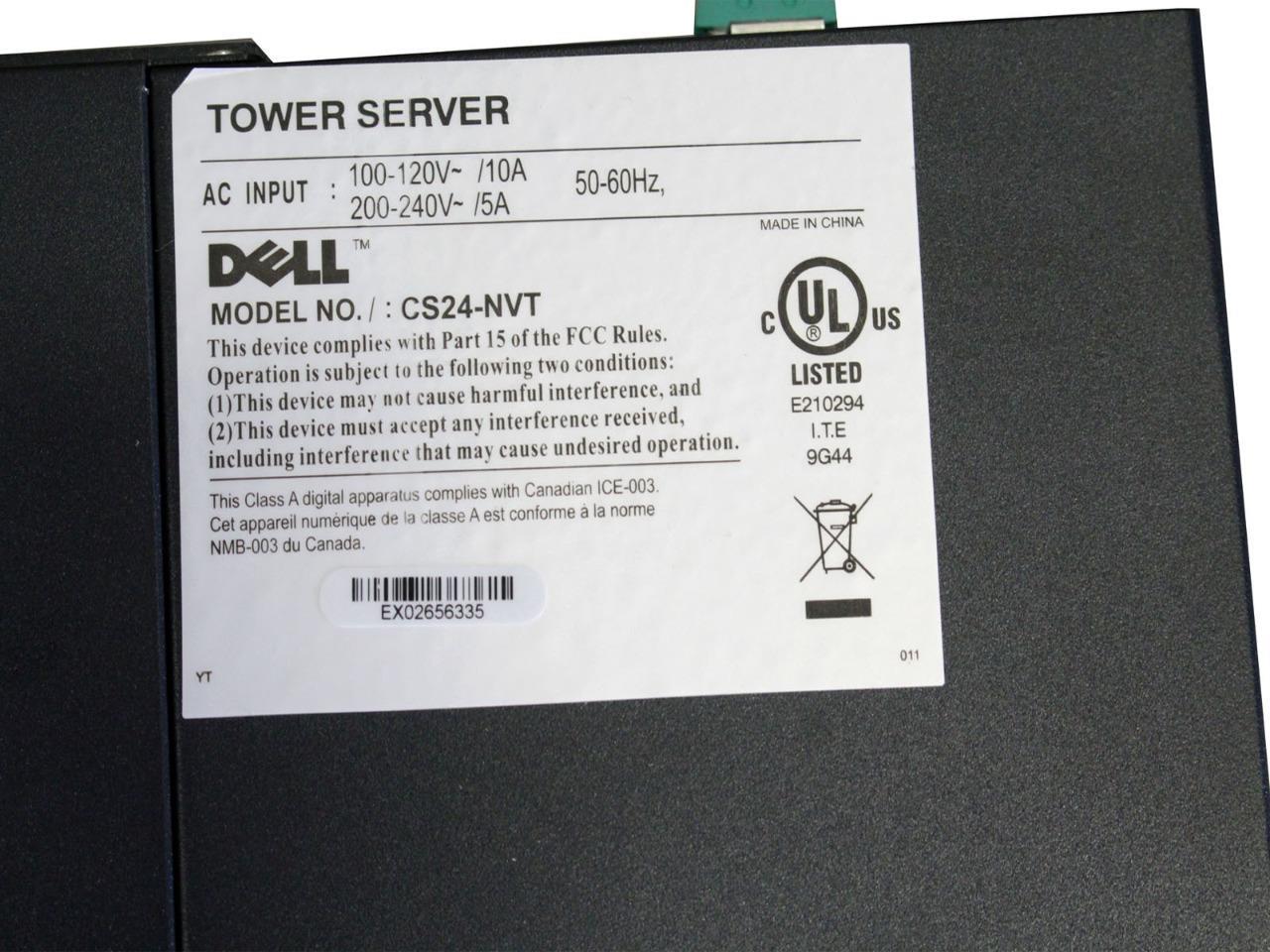 Dell R1231 CS24-NVT AMD Opteron 1.9GHz Quad 2XCPU 3TB HDD 16GB RAM Tower Server