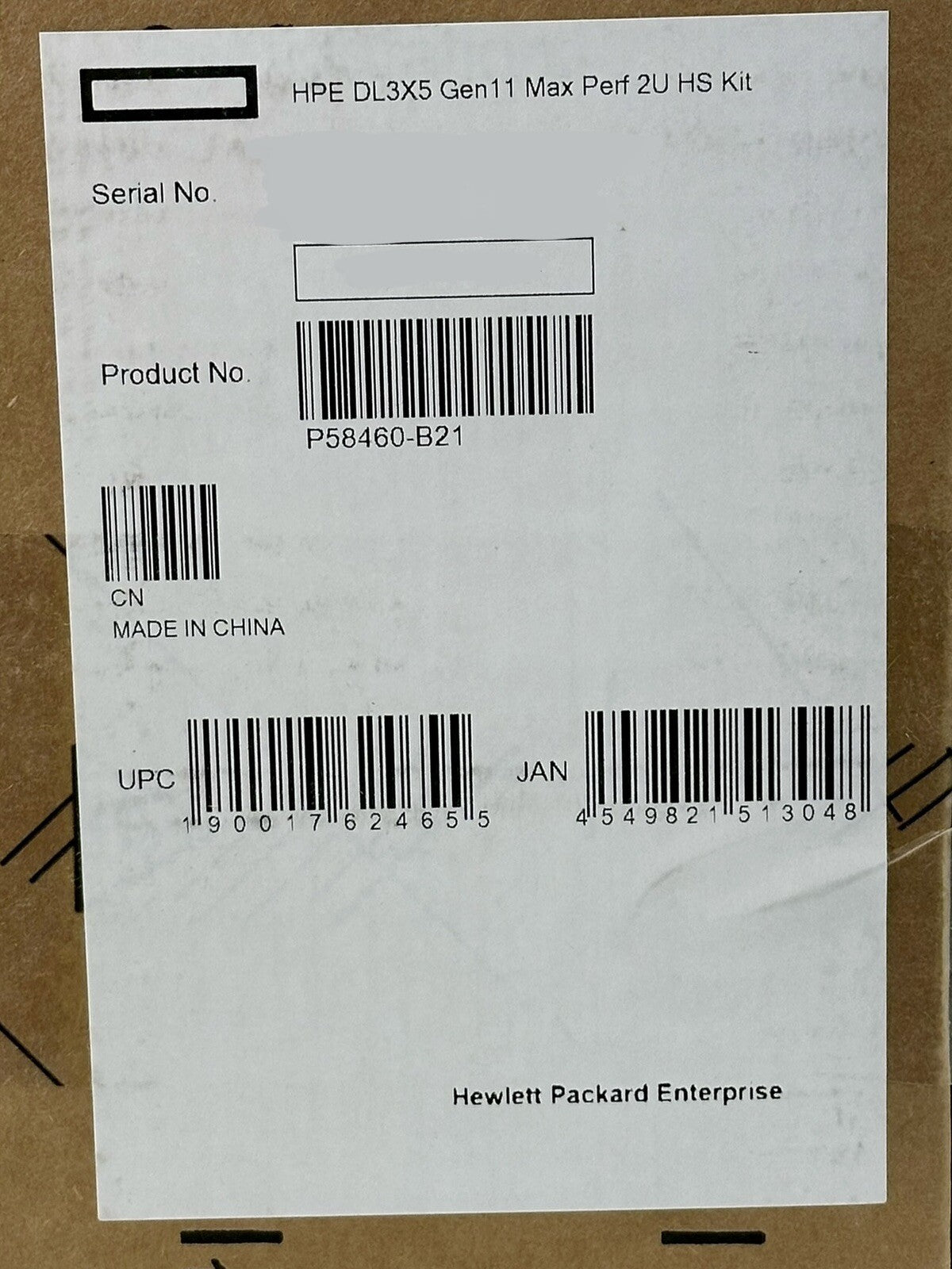 HPE P58460-B21 ProLiant DL3X5 Gen11 2U AMD Maximum Performance Heatsink Kit