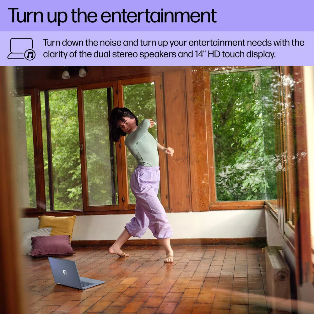 New HP Chromebook 14" 2-in-1 HD Touch Core N200 4GB 128GB UFS Webcam Chrome OS