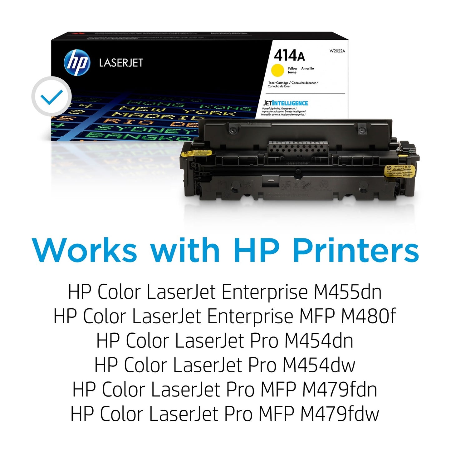 HP 414A Yellow Original LaserJet Toner Cartridge, ~2,100 pages, W2022A