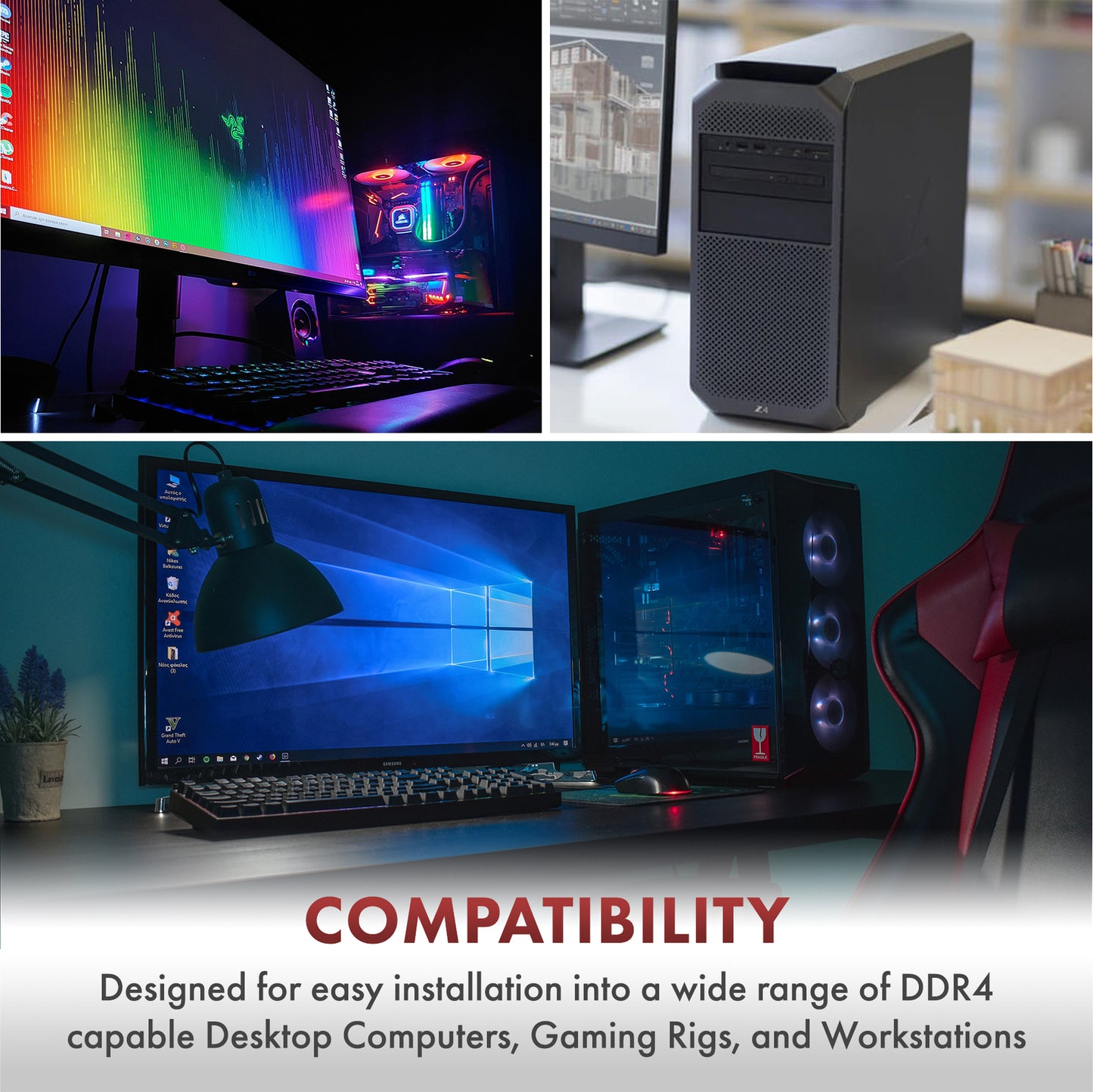 8GB DDR4-2400 ASUS G11CD Oculus Ready ROG STRIX B450-F GAMING Memory RAM