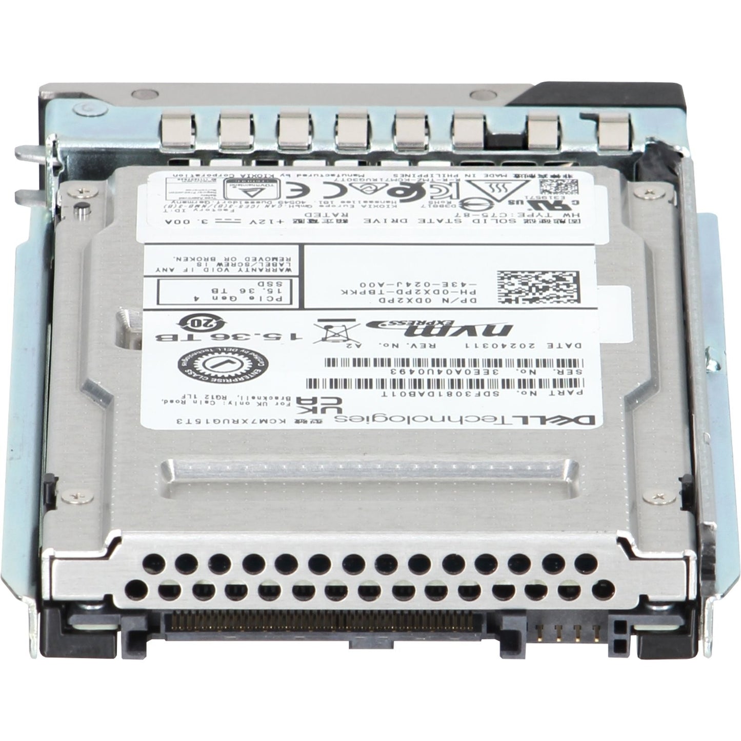 Dell 15.36TB PCIe Gen4 NVMe RI TLC 2.5 SSD KCM7XRUG15T3 (DX2PD) -CR