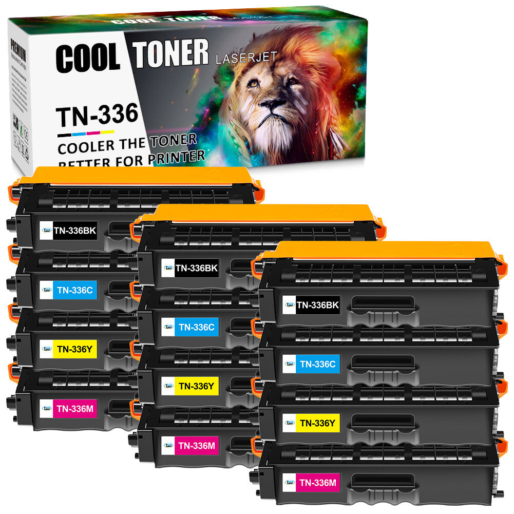 12 Pack TN336 Toner Cartridge for Brother HL-8350CDW HL-8350CDWT HL-L9300CDWT
