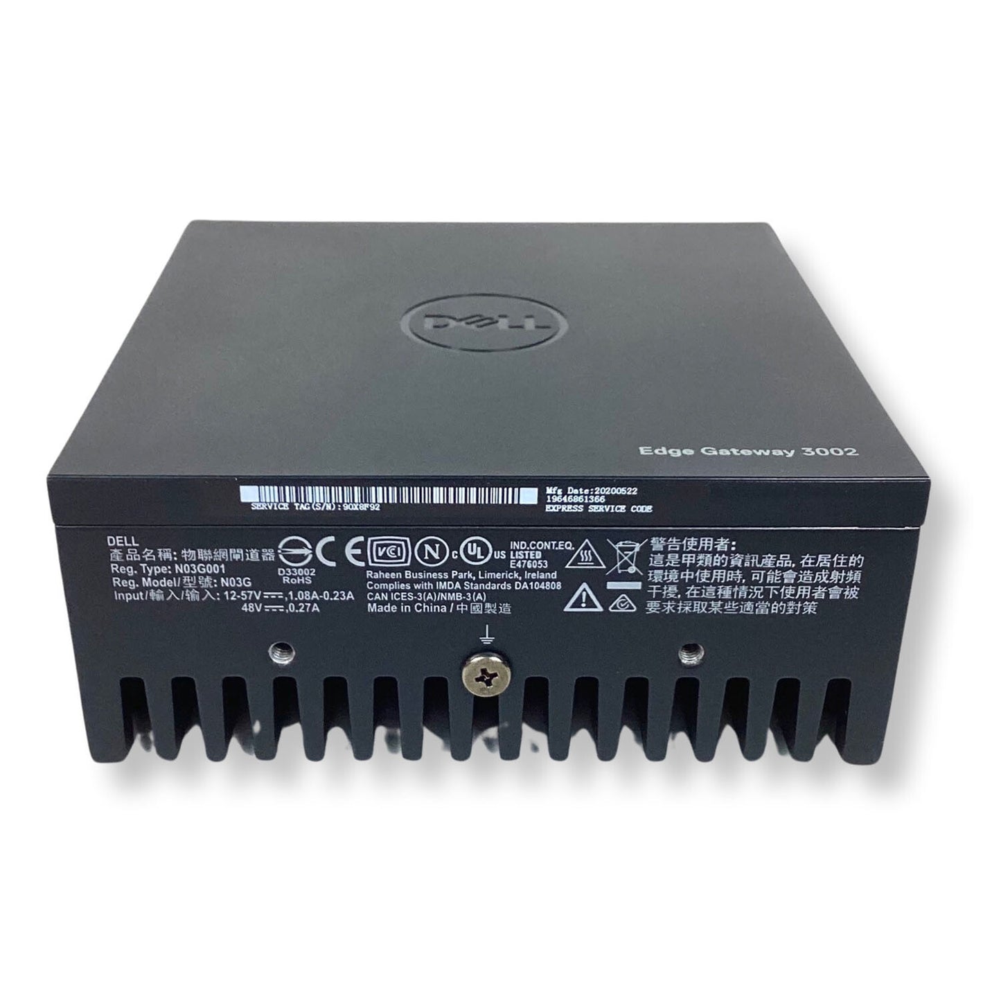 Dell Edge Gateway 3002 Intel Atom E3805 IOT Remote Access Management WC12T