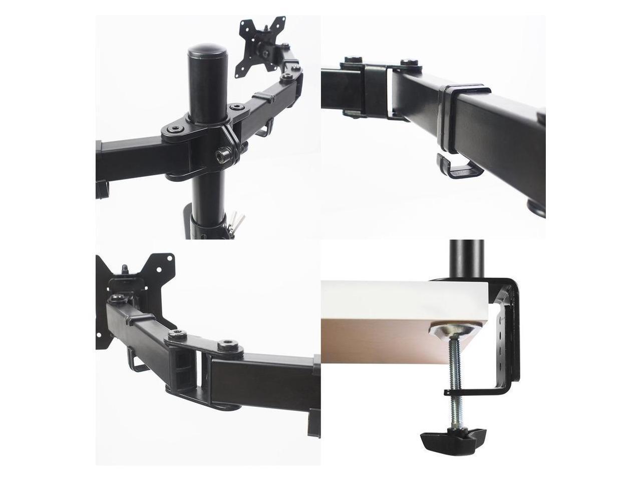 Freedom9 2XC Dual Monitor Mount Desk Clamp Mnt 17 Center Pole Max 32 Display
