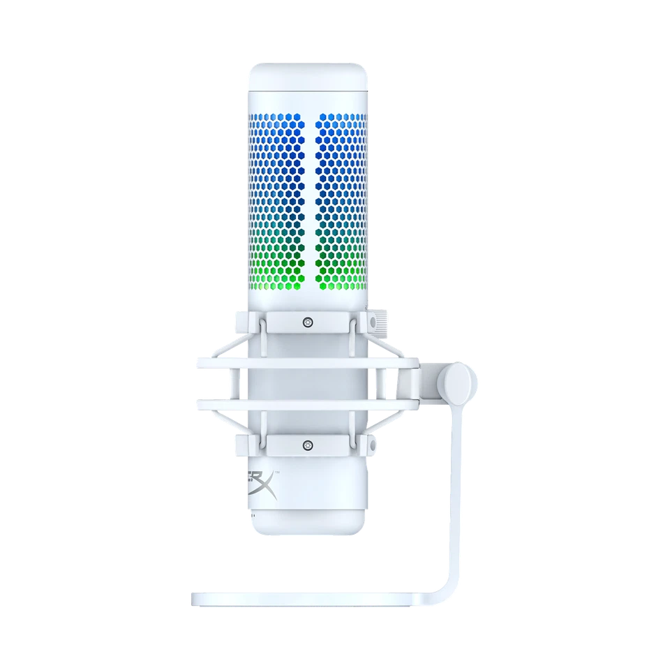 HyperX QuadCast S - USB Microphone (White-Grey) - RGB Lighting