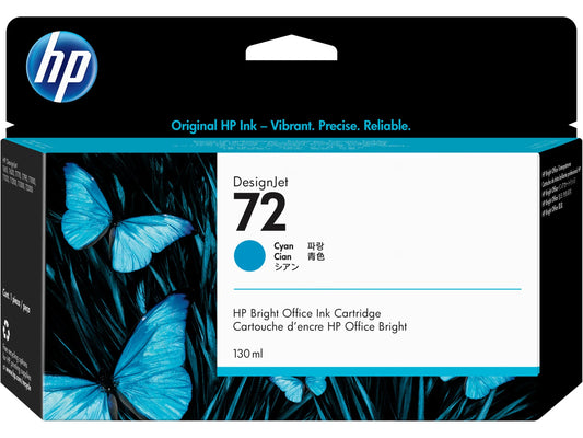 HP 72 130-ml Cyan DesignJet Ink Cartridge, C9371A